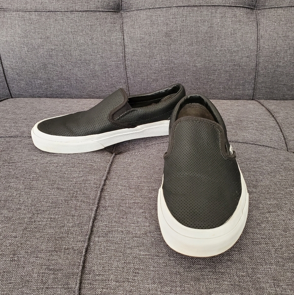 Vans Shoes - Vans Black/White Perforated Slip-On Sneakers
